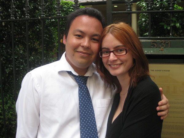 Me and my beautiful wife Jen outside of Tetsuya's