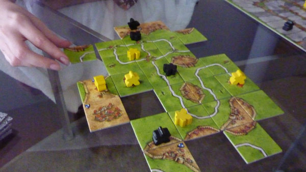 Board games - We've recently got back into playing board games in a big way.  Lately we've been branching out some from the same two or three games we've been playing for years and trying something different.  This is Carcassone, an excellent two player game.