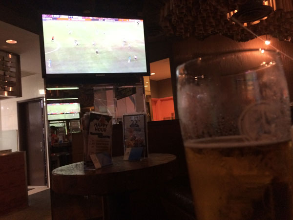 The Boomerang Bar, Singapore - Nothing like drinking $11 pints for the privelege of watching your team play like complete rubbish
