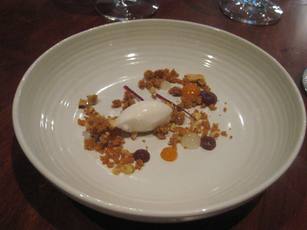 Buffalo yoghurt, date, citrus rind, banana, apricot, sour mayer, carrot, hazel and sesame