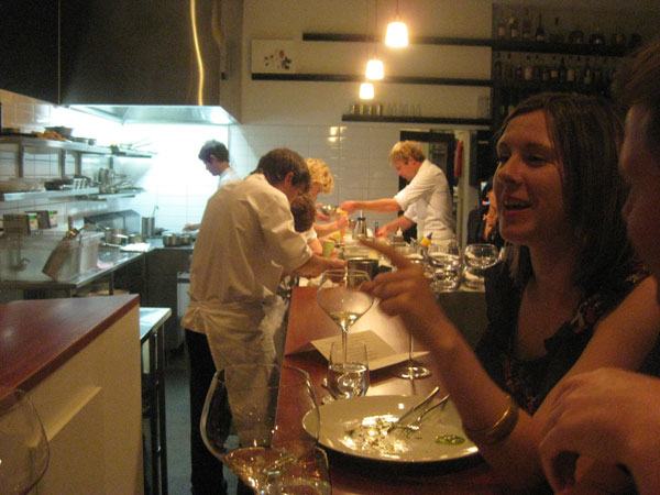 We could see the staff prep the courses from our table. In the background is head chef Ryan Squires. 