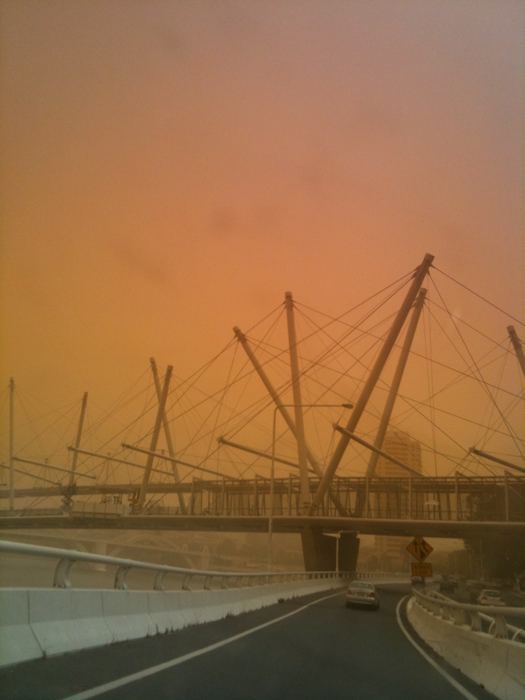 That weird unfinished pedestrian bridge next to the building I live in