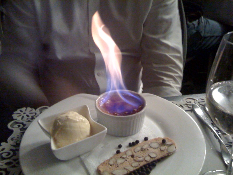 Espresso, chicory crème brûlée, biscotti, double cream ice-cream