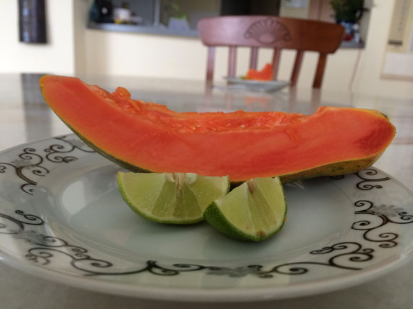 Papaya for brekkie