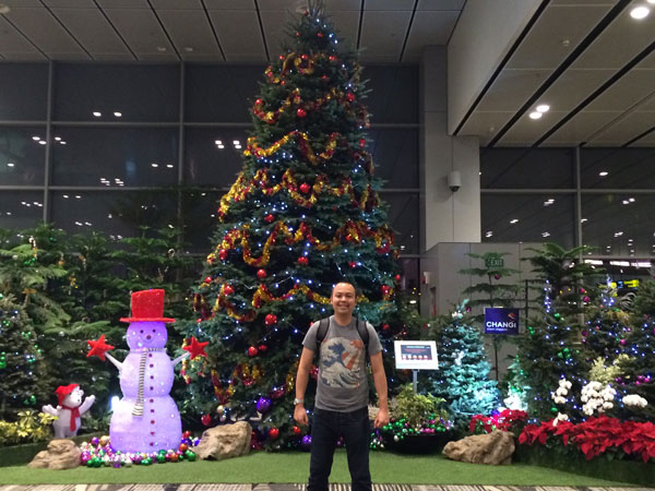 Here I am at Changi Airport, ready to start my Singapore and Malaysia adventure