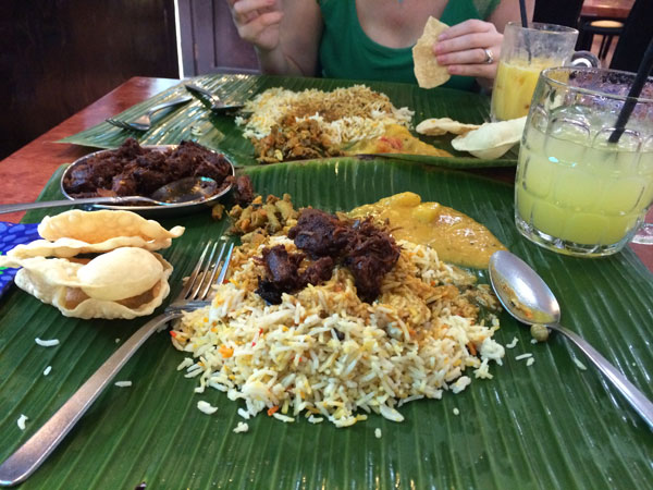 The best curry in Singapore is at Samy's. Served up on a banana leaf, you should have the lamb, chicken and fishhead curries with a side of lime juice