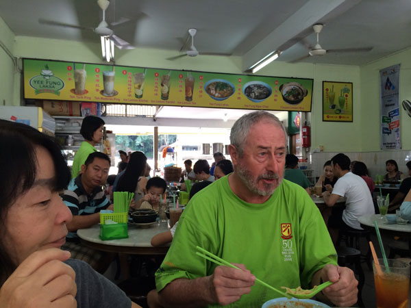 Having lunch with my folks at the best laksa joint in KK