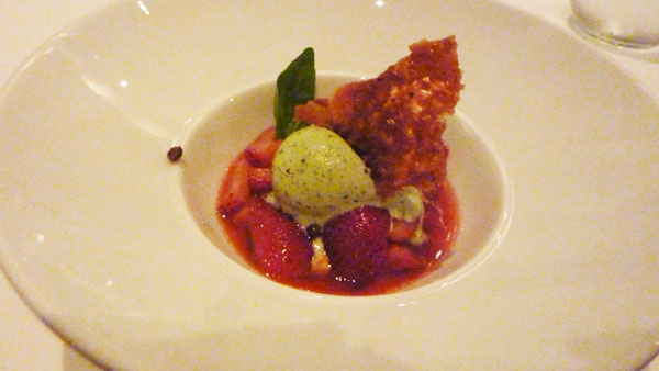 Strawberries and green peppercorn - is the oddball type of combination that you would only ever eat in a degustation.  Worked surprisingly well