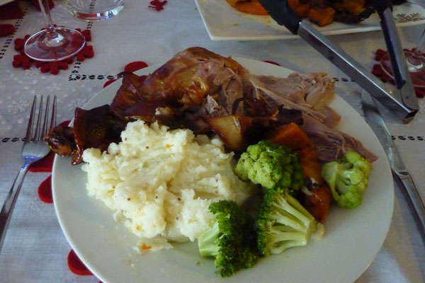 Turkey and mash for Christmas lunch