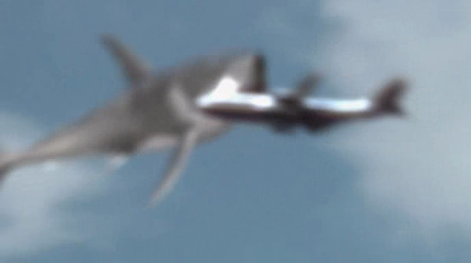 Mega Shark eating an airplane is one of the film's few high points